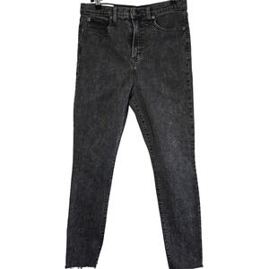 GAP True Skinny Ankle Acid Wash Grunge Black Sky High Waisted Size 30 10R